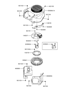 Kawasaki Fr730v-As05 Cooling Equipment Diagram and Parts List for Z-FORCESZ48 (17AIDGHB-17AIDGHB010)(2015) Cub Cadet Lawn Tractor